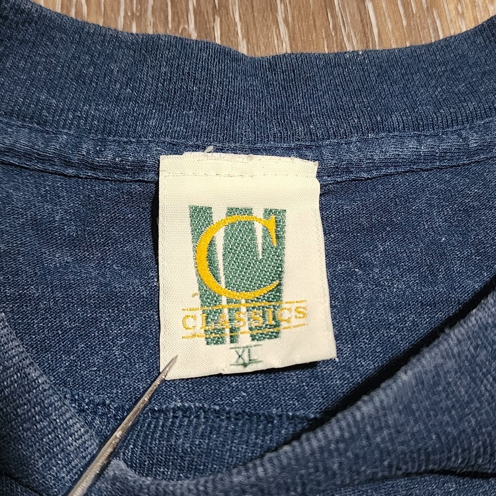 Vintage Single Stitch Wyoming USA State T Shirt Mens XL Classics Blue 90s Y2K - Picture 4 of 9